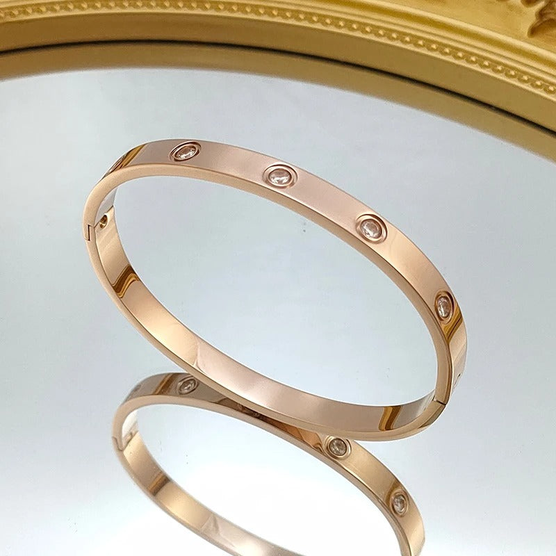 ✨ Crystal Bangles – Stainless Steel