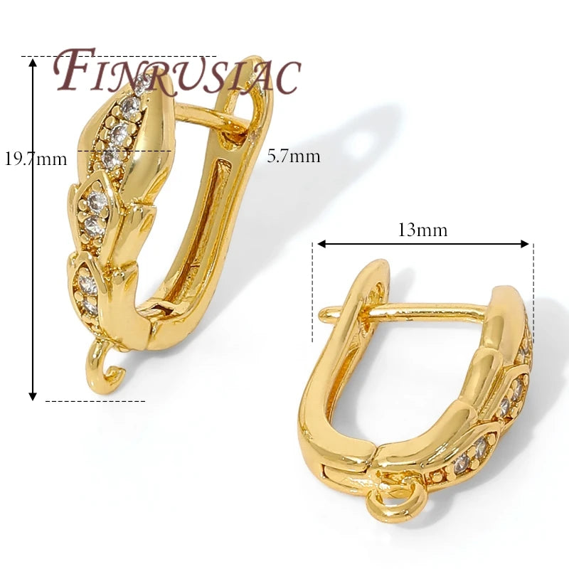 18K Gold Plated,Anti-Allergy Earring Hook Clasps,Supplies For Jewelry,Fasteners Earwires,Earrings Fixtures Accessories