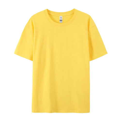 100% Cotton Solid Color T-Shirts Men Woman Short Sleeve Fashion Brand Trend Casual Soft Clothing Tees Breathable Summer Tops