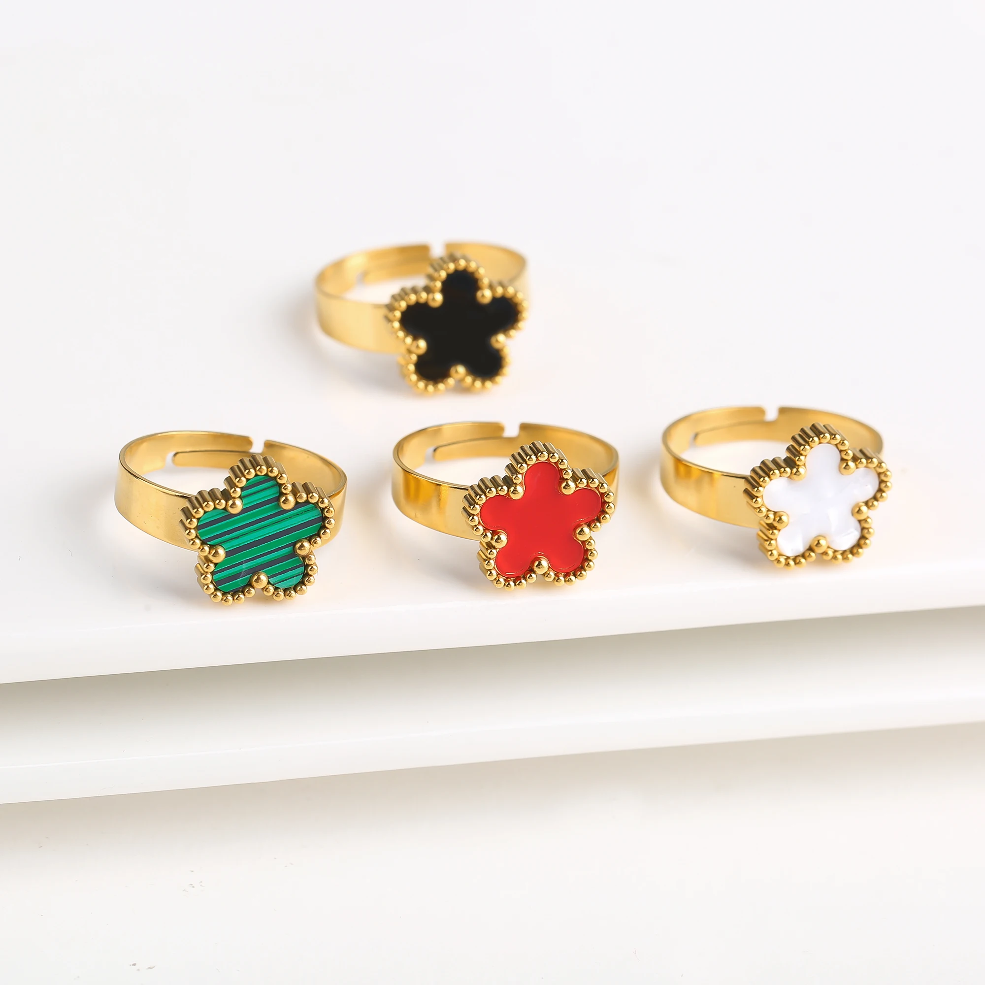 Flower Bangle Ring
