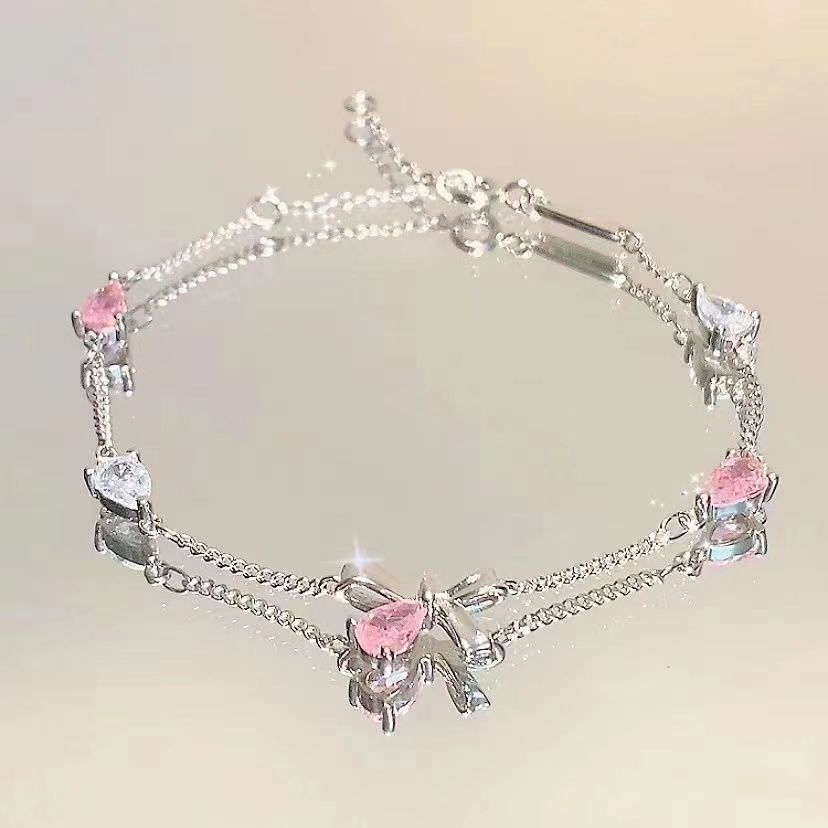 Shiny Pink Zircon Butterfly