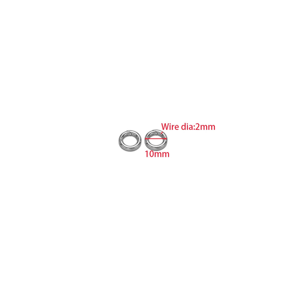 2Pcs/Lot Round Spring Clasps Stainless Steel Gold Plated Keyrings Buckles Connectors for DIY Jewelry Bag Hooks Making Components