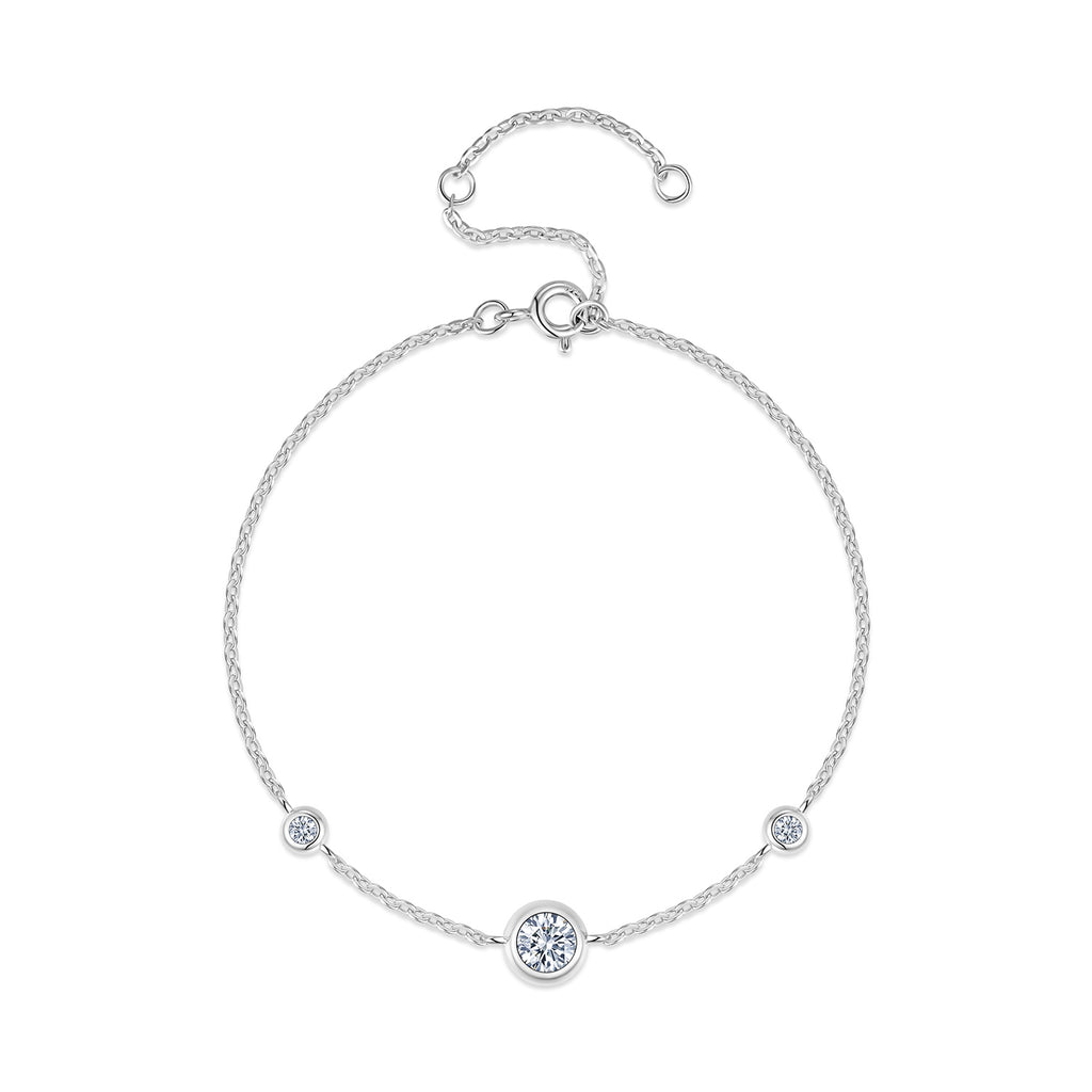 0.5 Carat Luxury And Light Luxury Fashion Jewelry Bracelet Set With Top Moissanite, S925 Silver Plated Platinum Material.