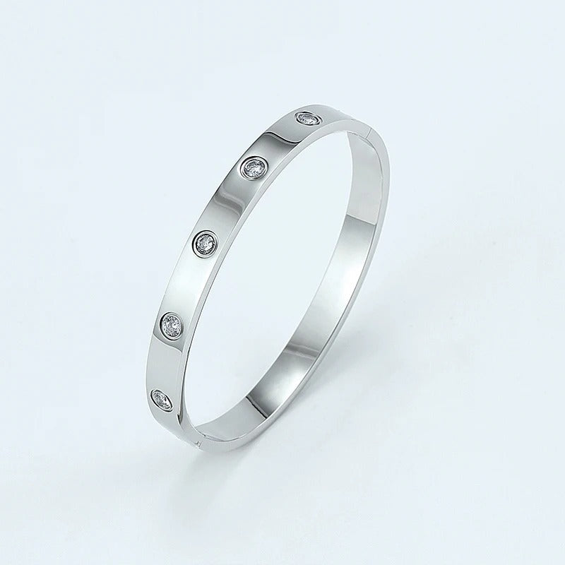 ✨ Crystal Bangles – Stainless Steel