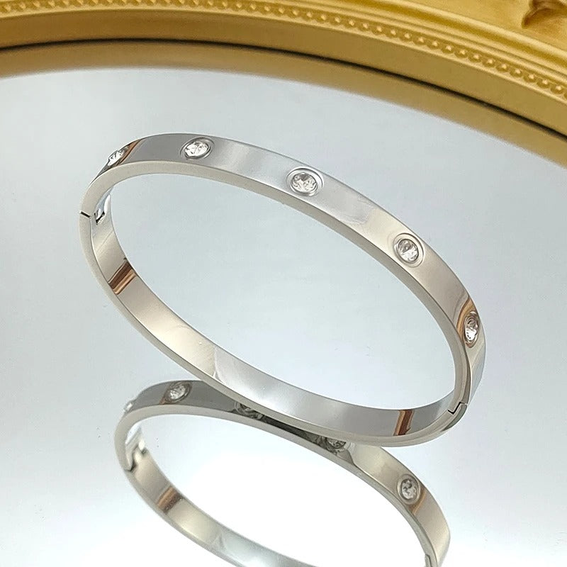✨ Crystal Bangles – Stainless Steel