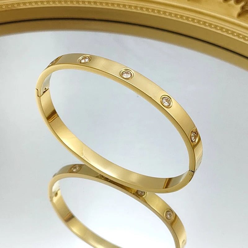 ✨ Crystal Bangles – Stainless Steel